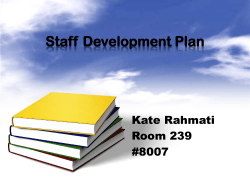 2014-2015 Staff Development Plan