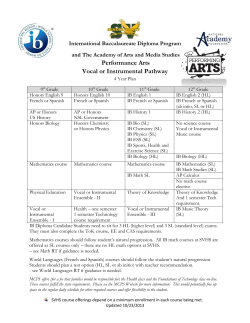 Performance Arts/Voice or Instrumental Pathway
