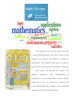 IB Mathematical Studies, SL