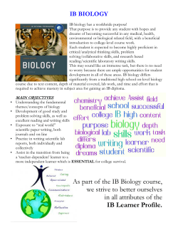 IB Biology, SL or HL