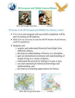 IB History of the Middle East and Europe (Arab/Israeli Conflict), HL