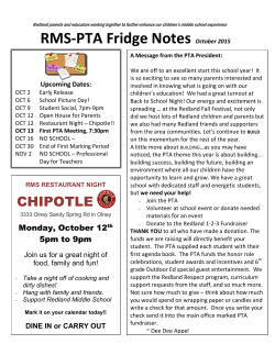 October 2015 Fridge Notes