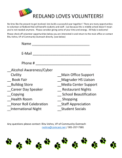 PTA Volunteer Check Off List