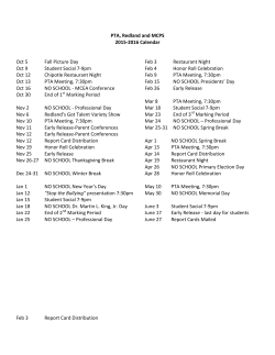 PTA Redland Calendar 2015