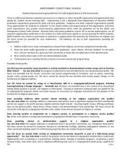 Guidelines for SSL with Faith-based organizations