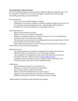 Teen Ambassador Program