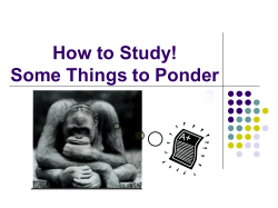The Fundamentals of Studying