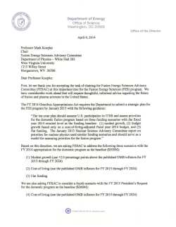 DOE's charge to FESAC