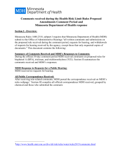 MDH response to comments (PDF)