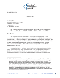 Steve Risotto for American Chemistry Council on Trichloroethylene: Proposed Amendments to Rules Governing Health Risk Limits for Groundwater (PDF)