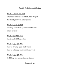 Spring 2016 Family Cafe Schedule