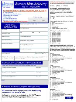 Math Academy 2016 Application