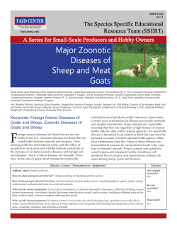 FAZD 303 - Major Zoonotic Diseases of Sheep and Meat Goats