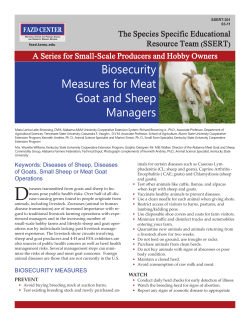 FAZD 301 - Biosecurity Measures for Meat Goats and Sheep
