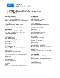 MN APCD Public Use Files Workgroup Members (PDF)