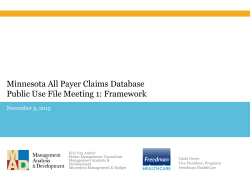 MN APCD Presentation Slides with Agenda for November 5, 2015 (PDF)