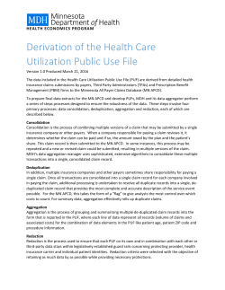 Derivation of the Health Care Utilization PUF (PDF)
