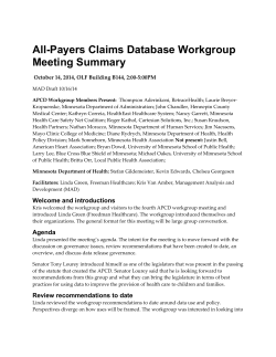 October 14 APCD Workgroup Meeting Summary (PDF)