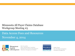 APCD Presentation Slides with Agenda for November 4, 2014 (PDF)