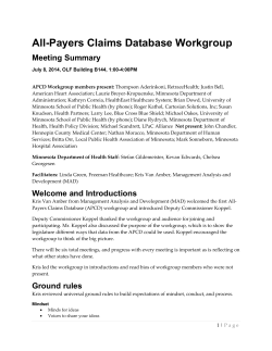 APCD Workgroup Meeting Minutes - July 8, 2014 (PDF)