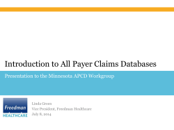 APCD Presentation Slides for July 8, 2014 (PDF)