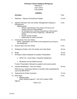 APCD Workgroup Agenda for July 8, 2014 (PDF)