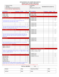 Graduation Checklist Bio 2014