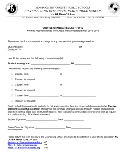 Course Change Request 2015-2016