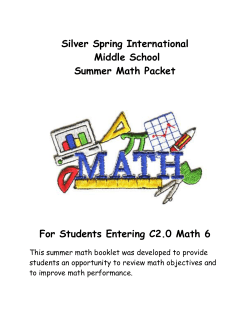 Summer Math Packet grade 6 2015