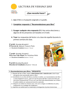 Spanish Summer Reading Packet