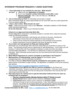 2015 Internship Guidelines