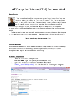 AP Computer Programming II (CP-2)