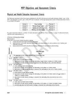 Physical and Health Education