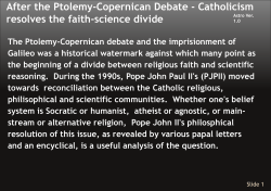 Pope John Paul II's resolution of the Galiean controversy (slide presentation) (May 2011)