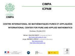Pr&eacute;sentation du CIMPA
