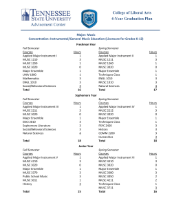 Music: Instrumental/General Music Education - Licensure for Grades K - 12