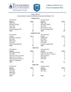 History: Teacher Certification for Grades 7 - 12