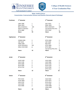 Health Sciences: Communication Sciences and Disorders