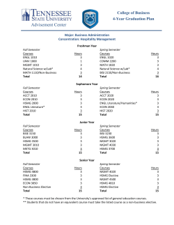 Business Administration - Hospitality Management