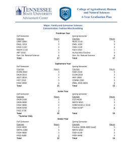 Family and Consumer Sciences: Fashion Merchandising