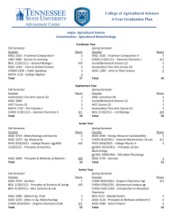 Agricultural Sciences: Biotechnology
