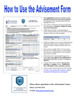 How to Use the Advisement Form