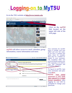Logging-on to myTSU
