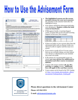 How to Use the Advisement Form