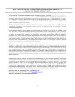 Music: Vocal/General Music Education - Licensure for Grades K - 12