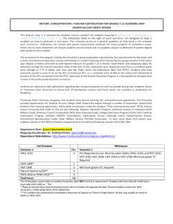 History: Teacher Certification for Grades 7 - 12