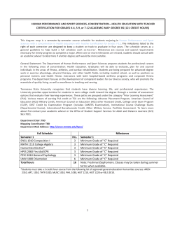 Human Performance and Sport Sciences: Health Education with Teacher Certification for Grades K-4, 5-9, or 7 - 12