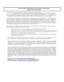 Health Sciences: Public Health