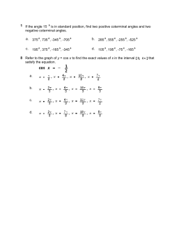 Pre Calculus II Short Form B