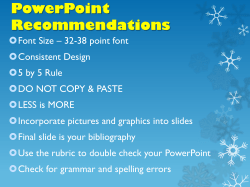 Drug Unit: PPT Recommendations